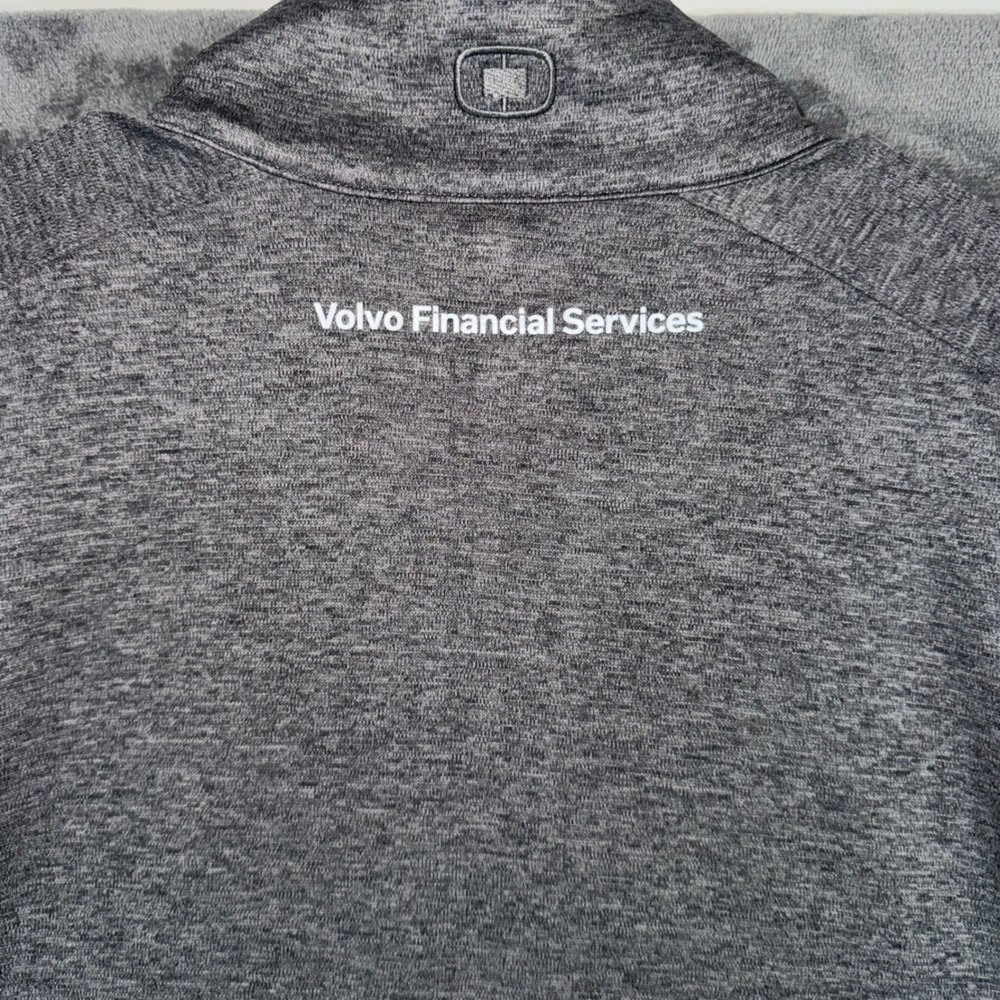 Mens Large OGIO Pullover Grey Excellent Volvo Financial Services 1/4 Zip Top - Picture 8 of 9